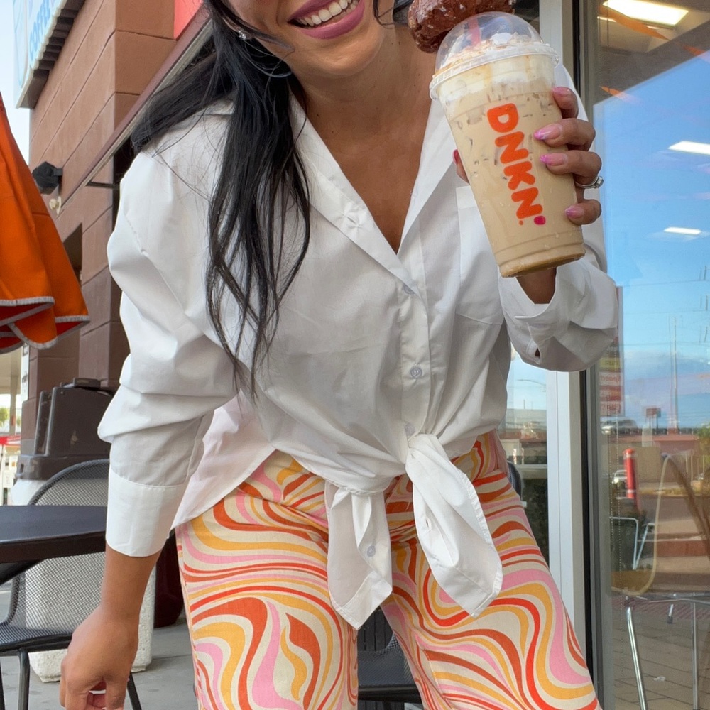 Small White Solid Button Through Shirt Collar But… - image 2